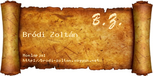 Bródi Zoltán névjegykártya