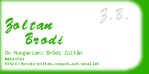 zoltan brodi business card