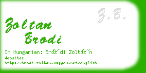 zoltan brodi business card